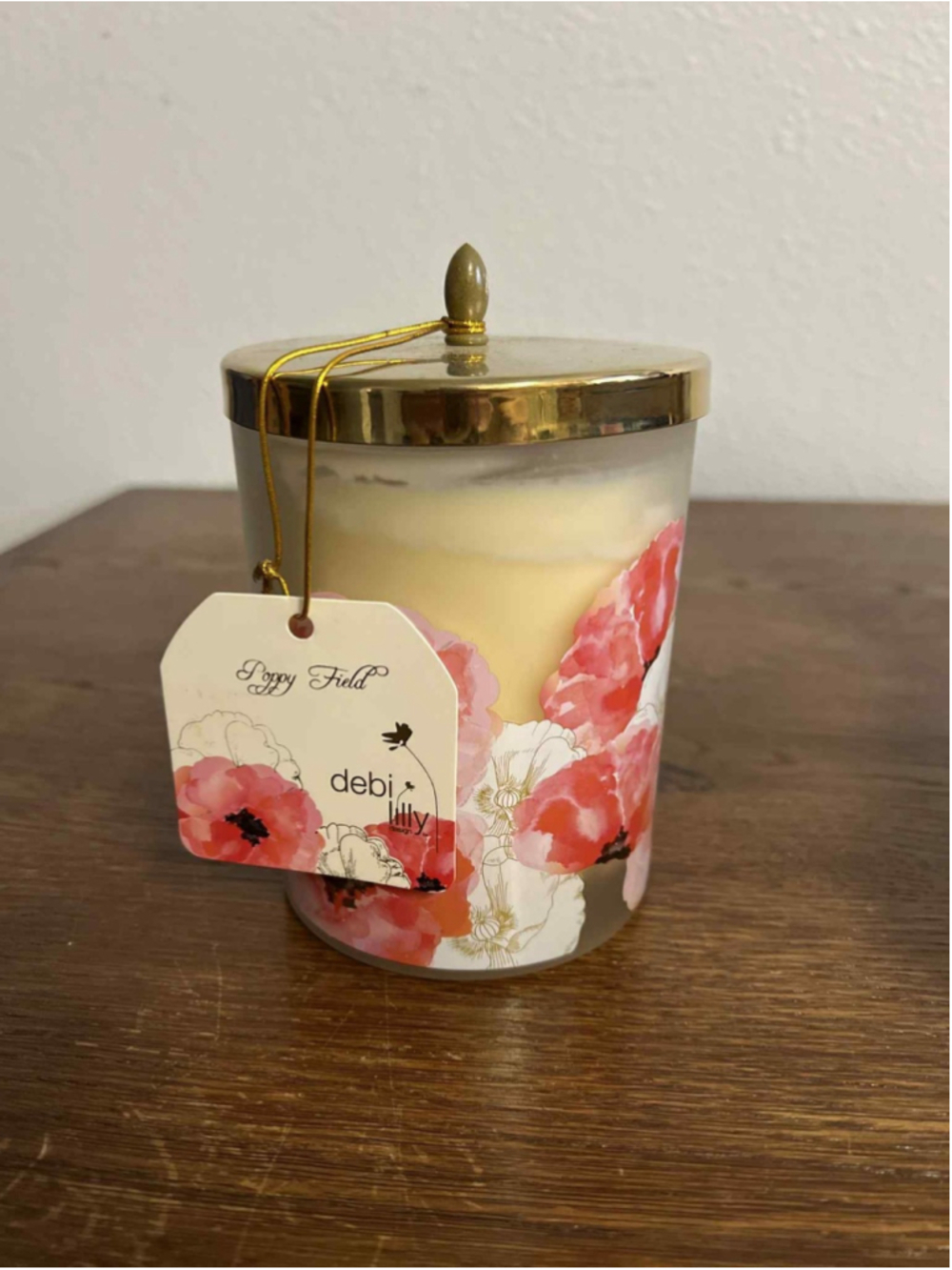 Debi Lilly Poppy Field Scented Jar Candle Floral Poppies Design Used